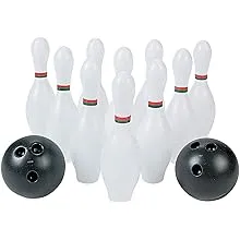 Kids Bowling Set 10 Plastic Pins and 2 Balls - Fun Toys and Games