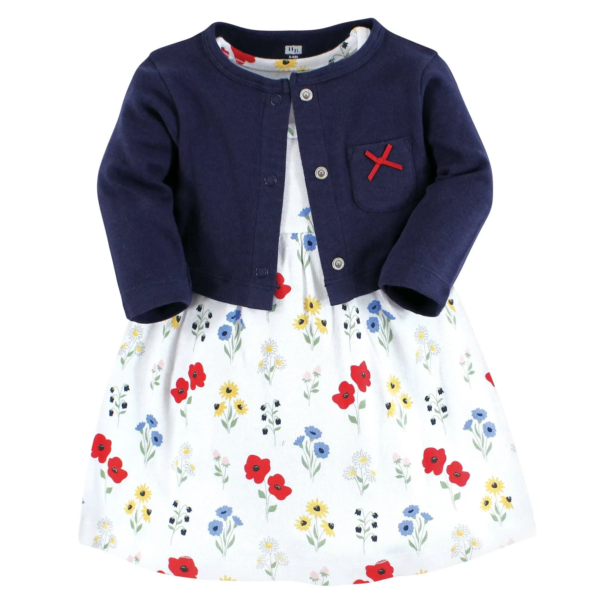 Hudson Baby Cotton Dress and Cardigan Set