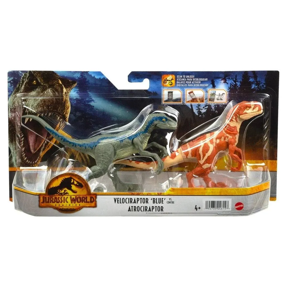 Jurassic World Dominion Velociraptor Blue Vs Atrociraptor 2 Pack