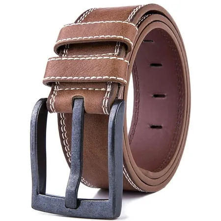 Men&#039;s Casual Leather Belt for Jeans Khakis Dress Handmade Leather Strap 