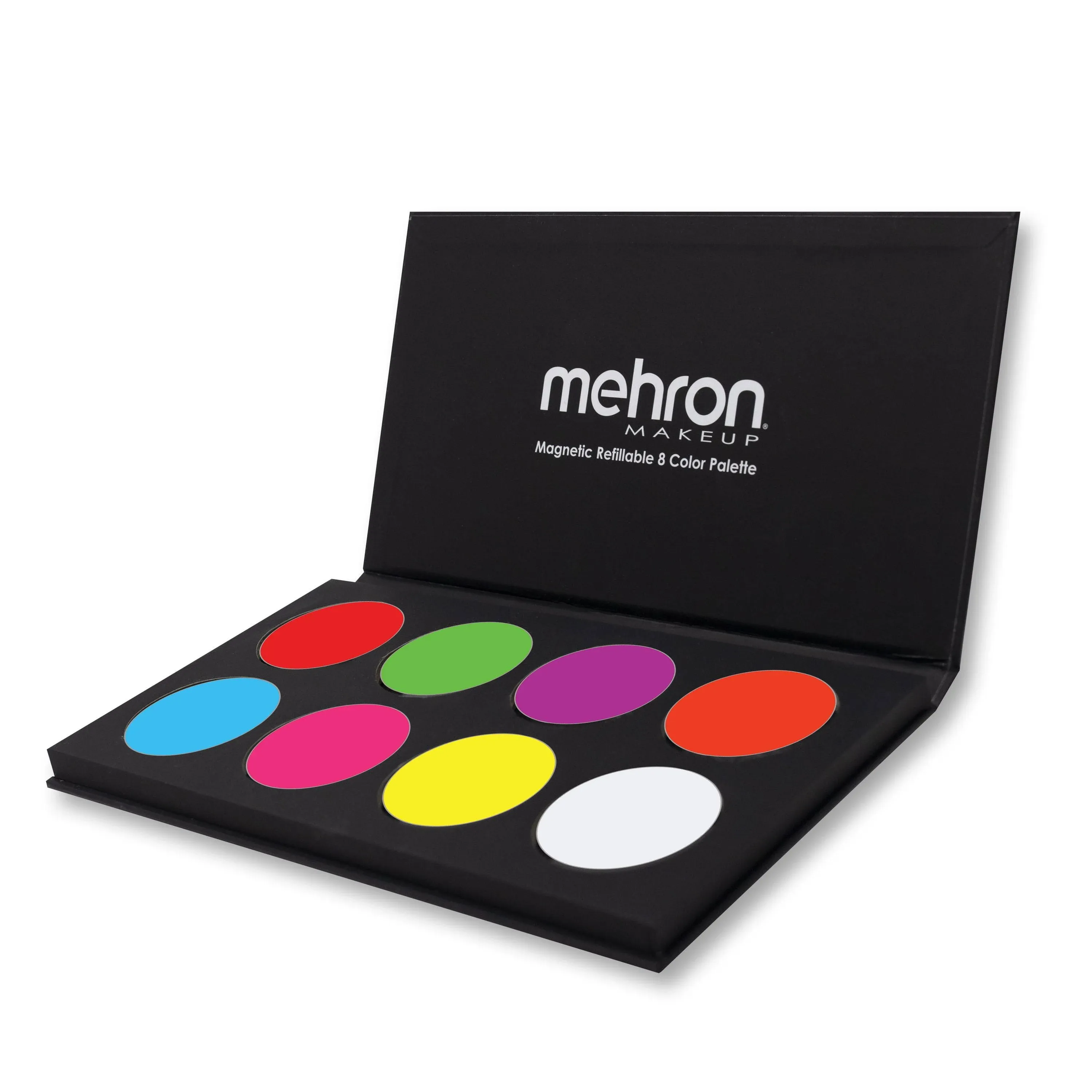 Mehron Makeup Paradise FX Neon UV Glow 8 Color Palette | Magnetic Refillable Special Effects Paint Palette | Professional Water Activated Paint for Raves, Costumes, SFX, Halloween, & Cosplay