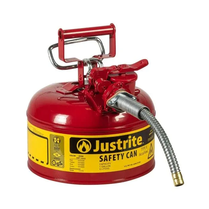 Justrite 7210120 1 Gal Type II Red Safety Can