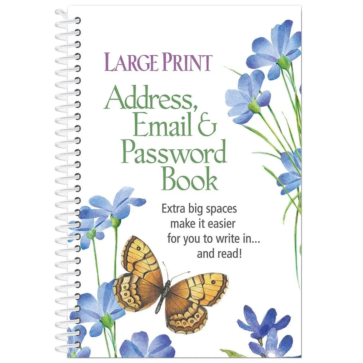 Large Print Address, Email &amp; Password Book