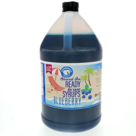 Blueberry 100% Pure Cane Sugar Ready to Use Snow Cone or Shaved Ice Syrup - Gallon (128 fl oz)