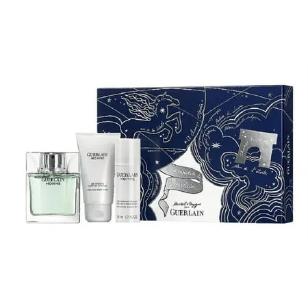 GUERLAIN HOMME 2.7 oz. EDT Spray Cologne + 2.5 body wash + 1.7 deo Men s SET NIB