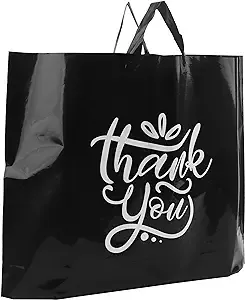 Camtoms Thank You Bags with Handles Plastic Shopping Bags for Small Business Large Plastic Bags with Handles Retail Bags Boutiqu