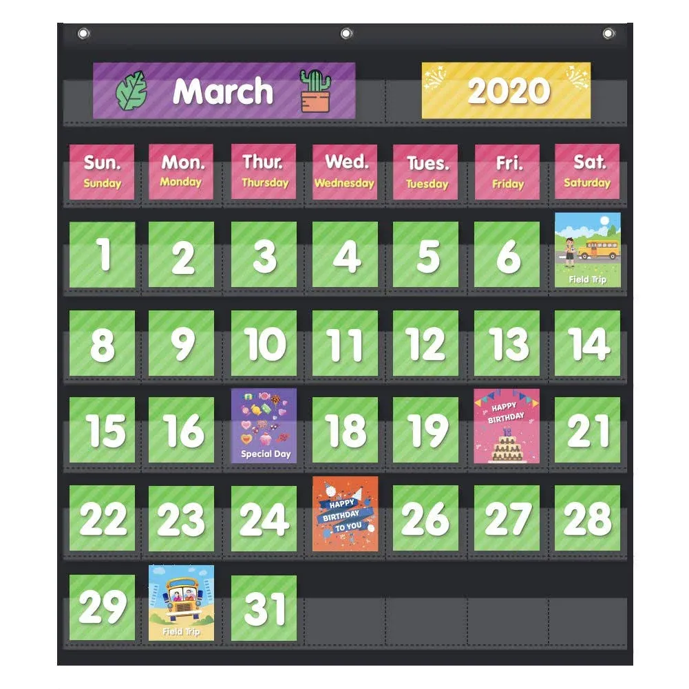 Ea May Classroom Monthly Calendar Pocket Chart