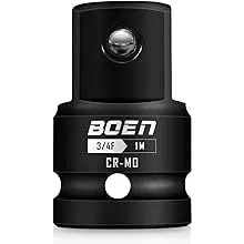 BOEN 3/4"F to 1"M Impact Socket Adapter, Cr-Mo Steel,Socket Adapter Set for Impact Driver Conversions