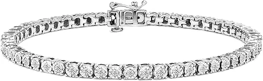 Sterling Silver Rose-Cut Diamond Tennis Bracelet (i-j, I3-Promo)