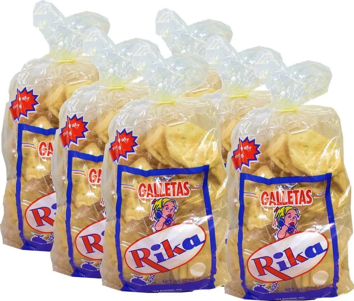 Cuban Style Crackers Rika 12 oz bag. Pack of 6