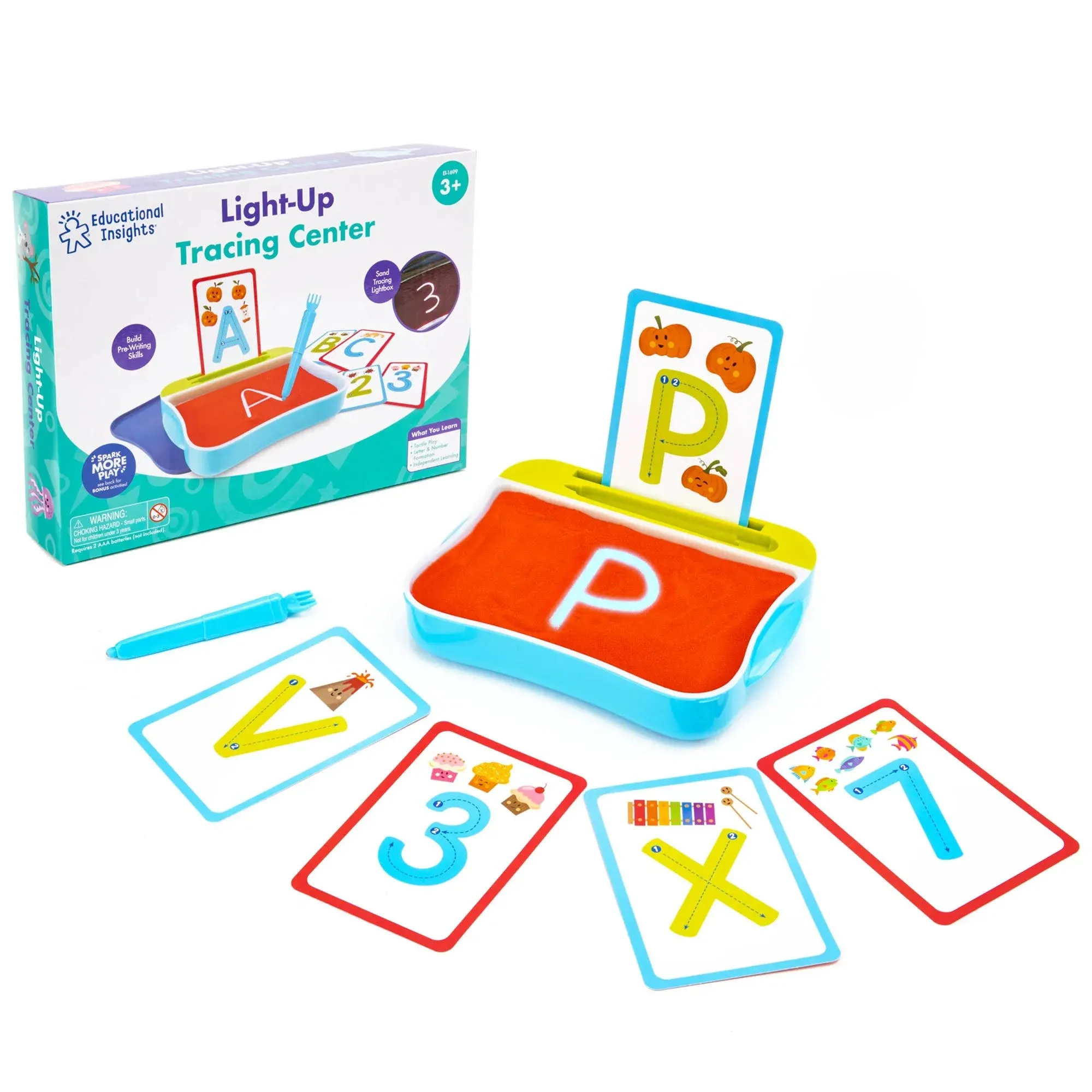 Educational Insights Light-Up Tracing Center Alphabet Activity Set, Alphabet Flashcards, Gift for Kids Ages 3+