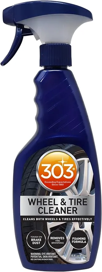 303 Products Wheel and Tire Cleaner - Cleans Both Wheels and Tires Effectively - Tough on Brake Dust - Removes Tire Browning - Foaming Formula, 15.5 fl. oz. (30596CSR) Packaging May Vary