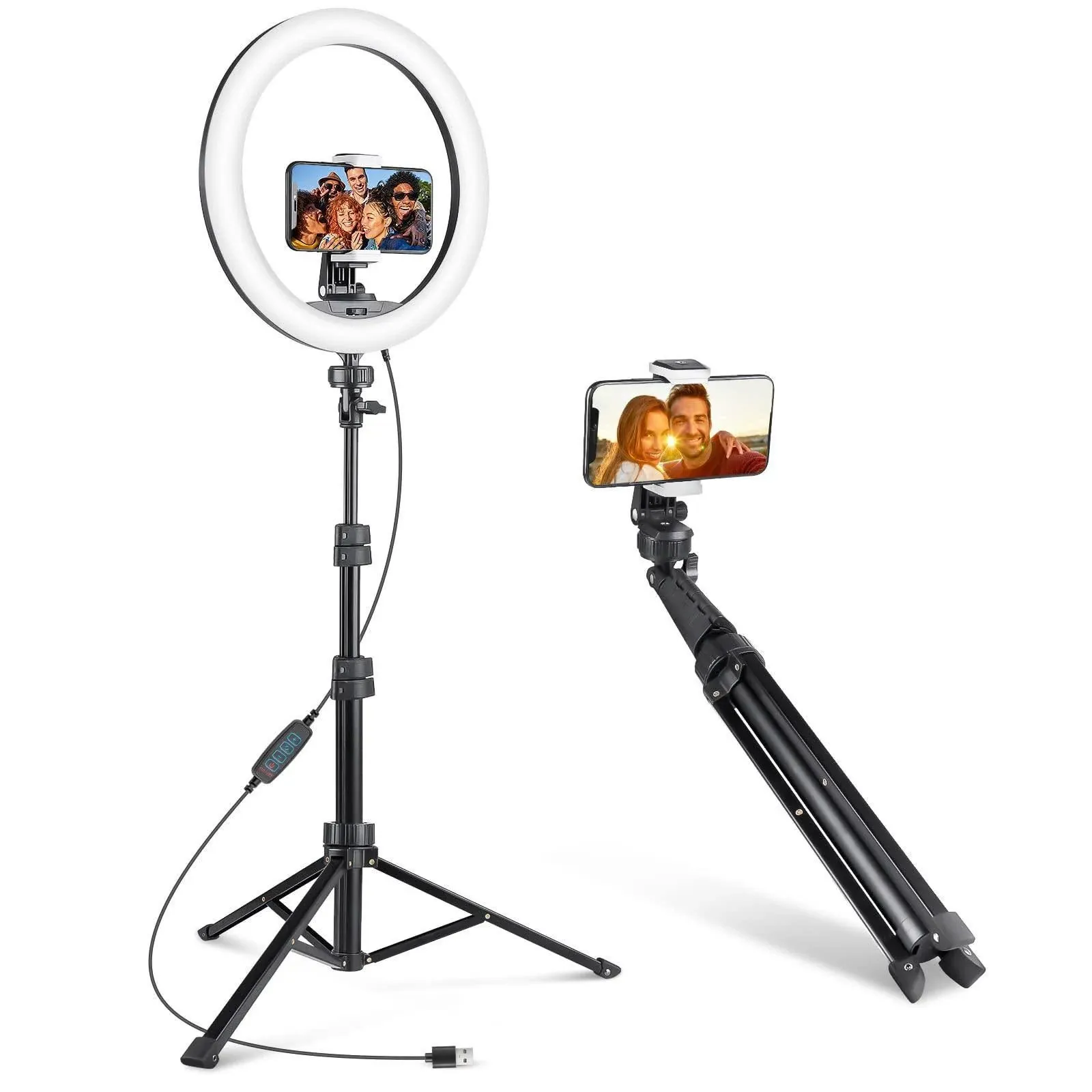 12&#039;&#039; Ring Light with Tripod Stand, LED Selfie Ring Light with Stand &amp; Phone Hold