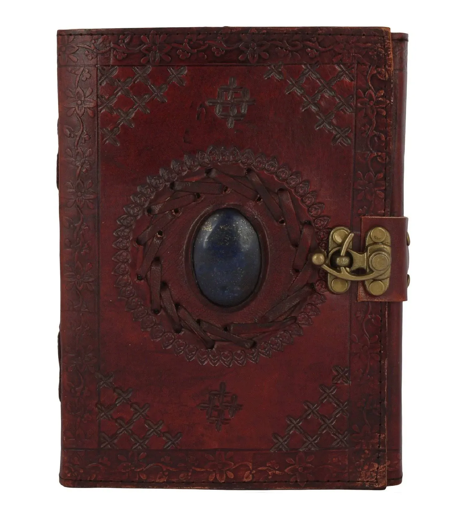 Leather Journal with Semi- Precious Stone and Buckle Closure