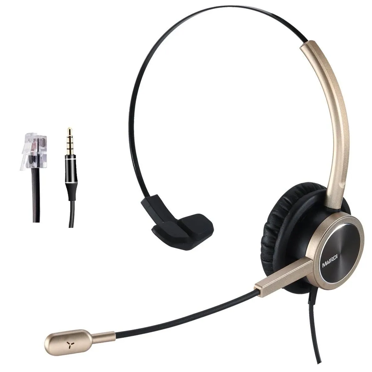 MAIRDI Phone Headset RJ9 for Office Call Center with Noise Cancelling Mic with ...