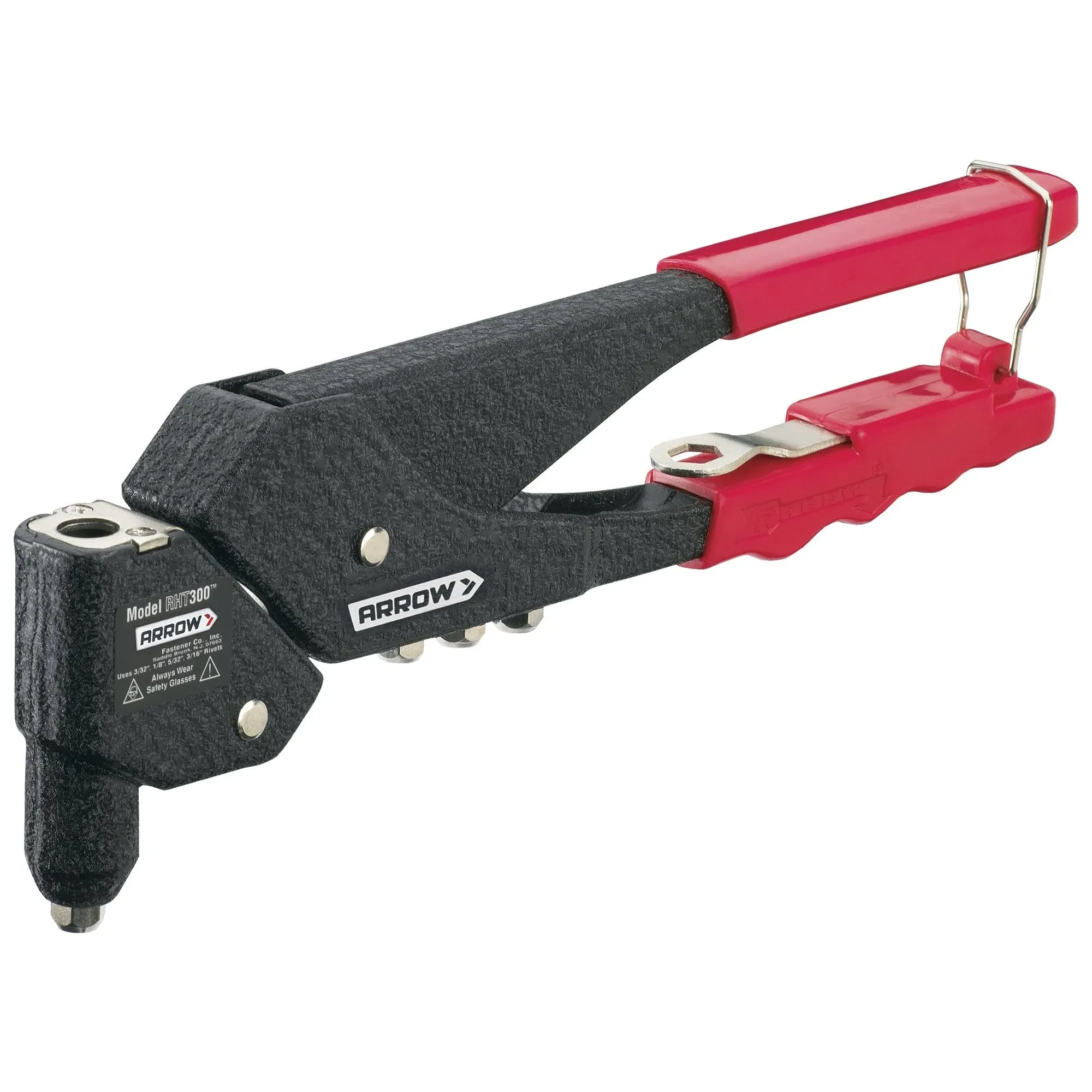 Arrow RHT300 One-Handed Swivel Rivet Tool, Manual Riveter for Metal, Fabric, Leather, and Auto Repair, Uses 1/8-Inch, 3/16-Inch, 5/16-Inch Rivets