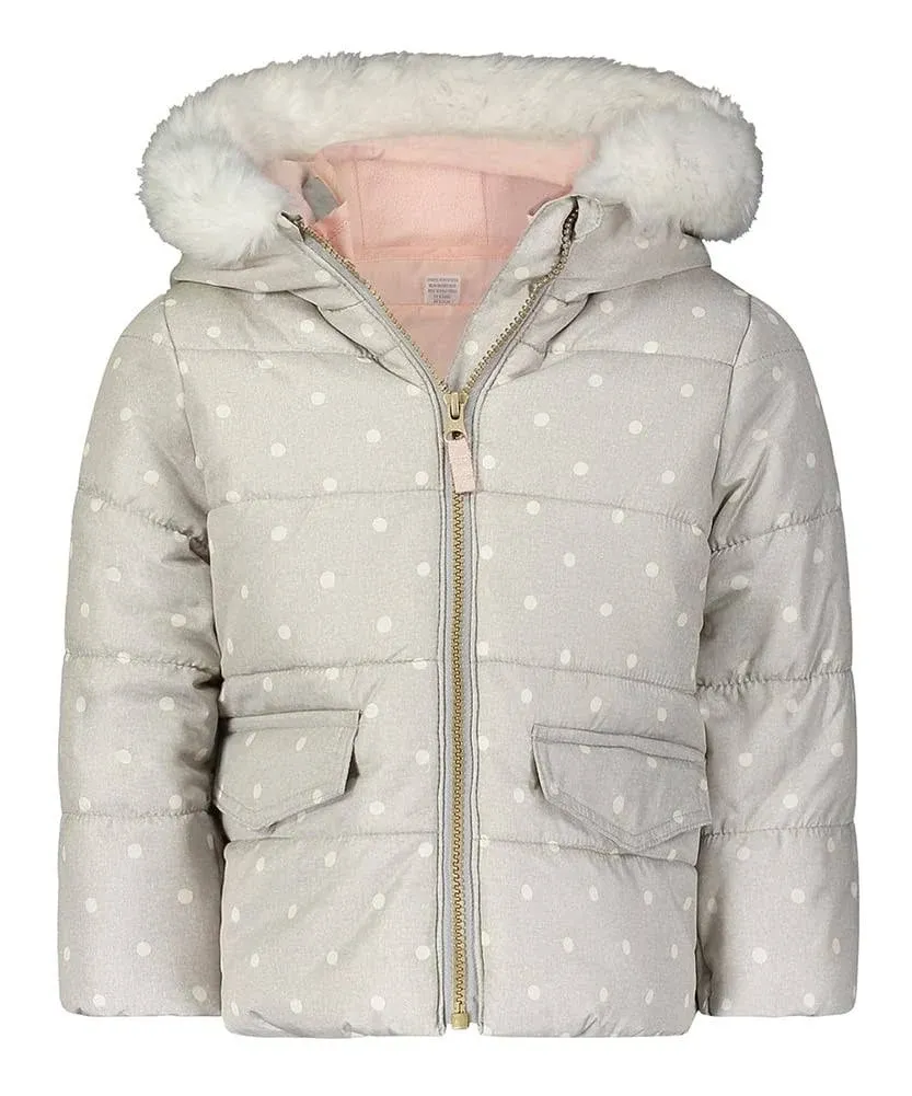 "Osh Kosh B\\'gosh Toddler Girls Heather Dot 4 In 1 System jacket Size 2T 3T 4T 5T"