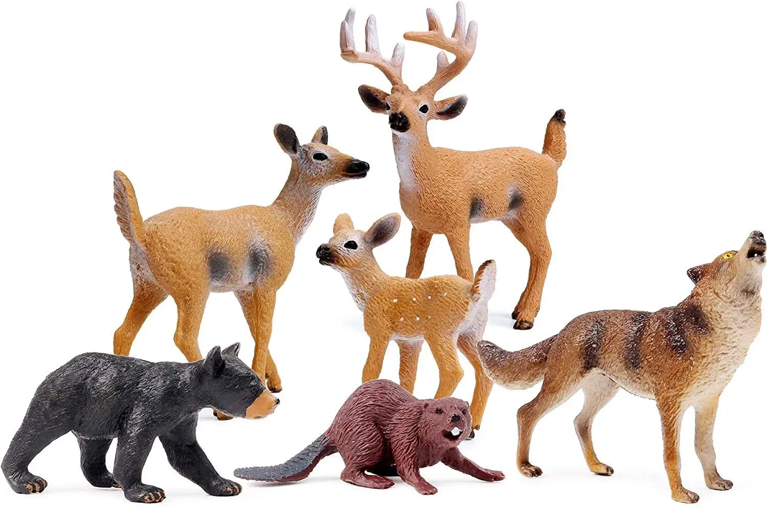 Uandme Forest Animals Figures, Woodland Creatures Figurines, Miniature Toys Cake ...