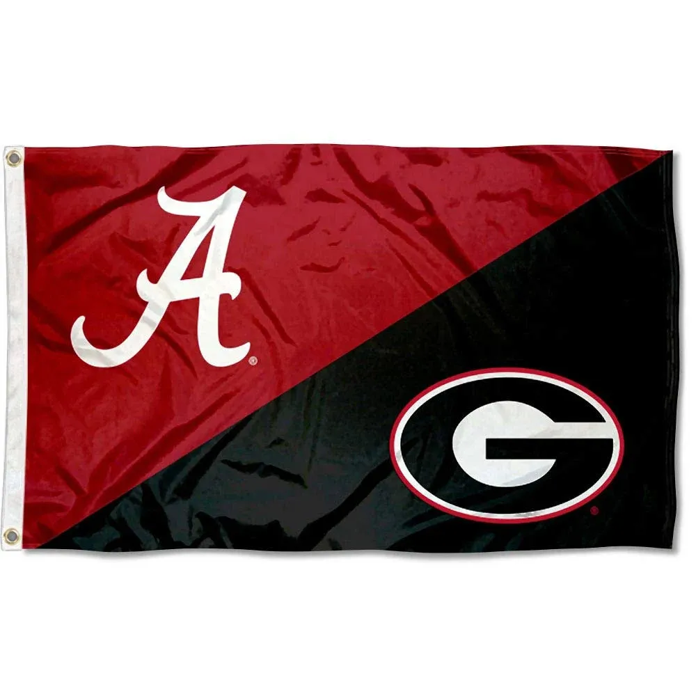 College Flags & Banners Co. Split Alabama vs Georgia House Divided 3x5 Flag