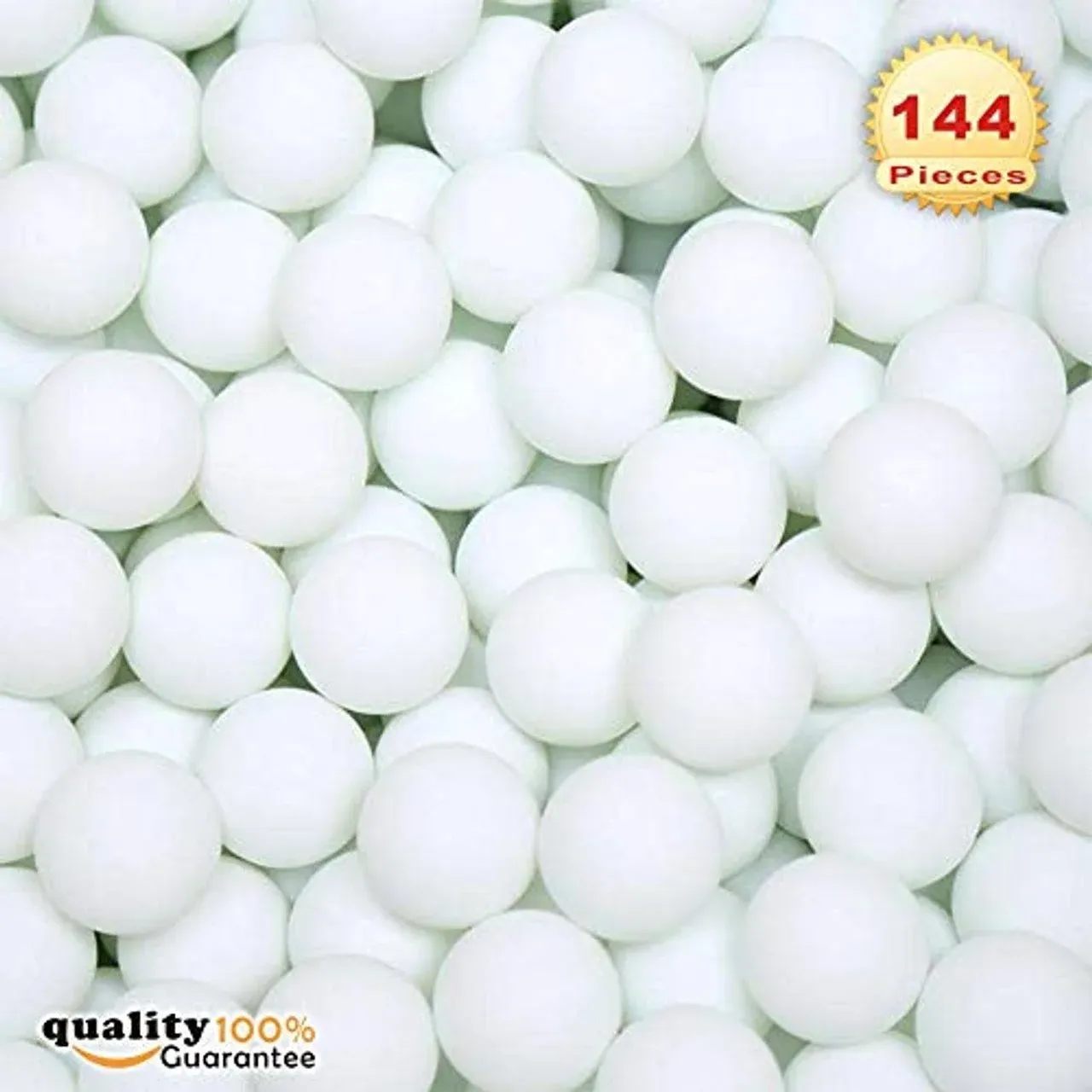 144 Washable Plastic Pong Balls Bulk for Carnival Pool Games Party Decoration Craft Project White Color 38mm