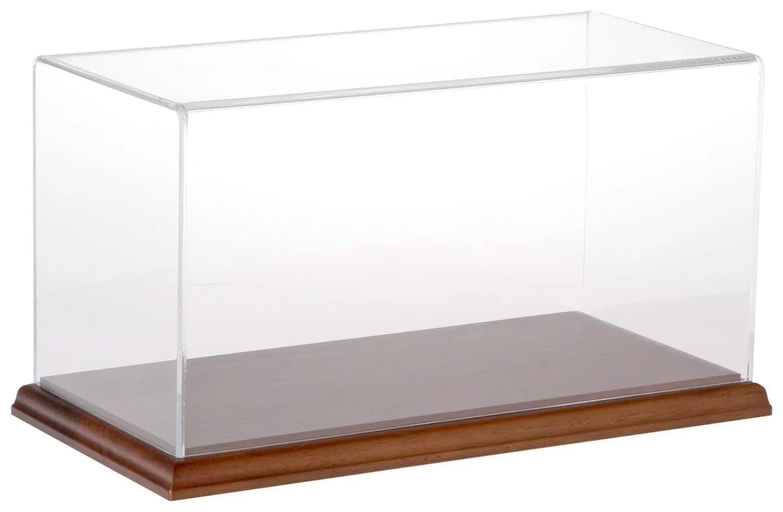 Plymor Clear Acrylic Display Case with Hardwood Base, 12" W x 6" D x 6" H