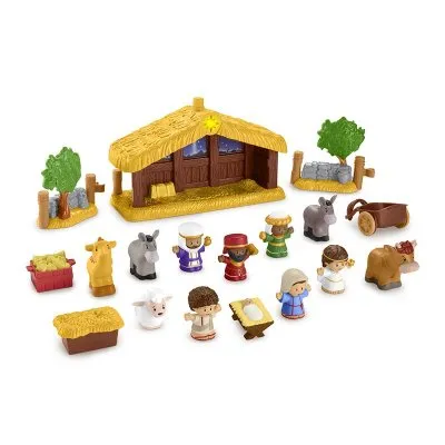 Fisher-Price Little People Toddler Toy Nativity Set with Music Lights and 18 Pieces for Christmas Play Ages 1+ years