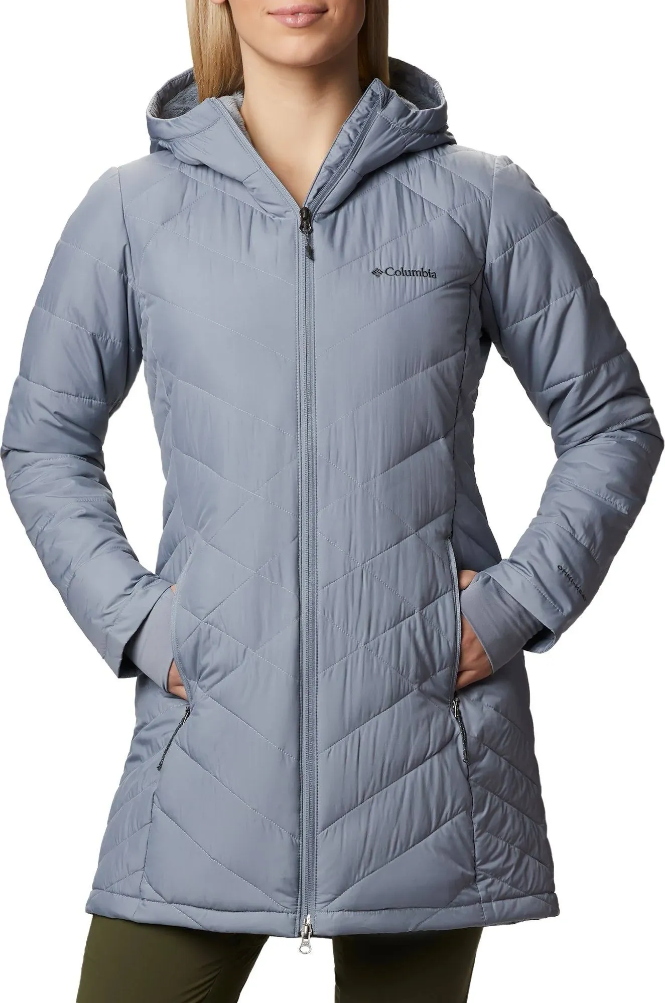 Columbia Women's Heavenly Long Hooded Jacket - Tradewinds Grey