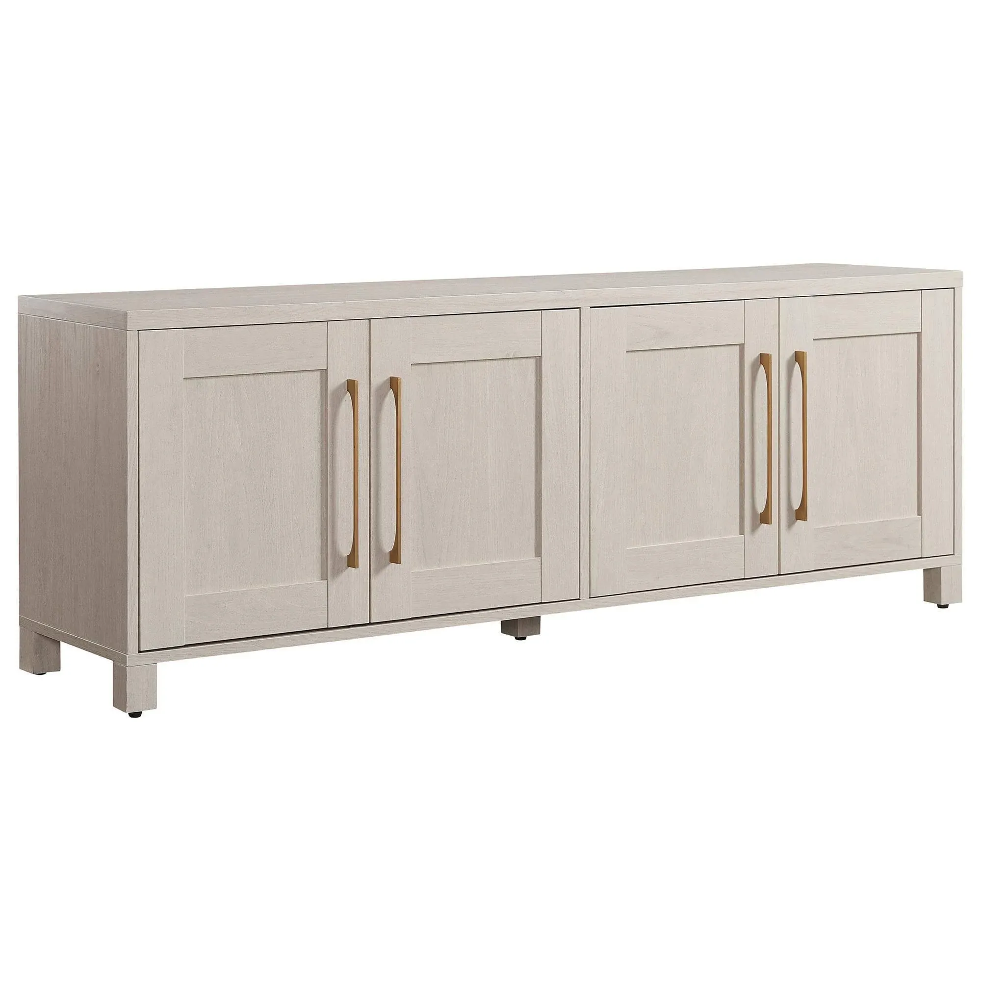 Henn&Hart Rectangular TV Stand for TV's up to 80" in Alder White, TV Stands for the Living Room