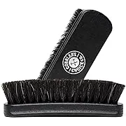 Shoe Brush - 100% Horsehair Shoe Brush - Concaved Handle for Premium Grip (Black)