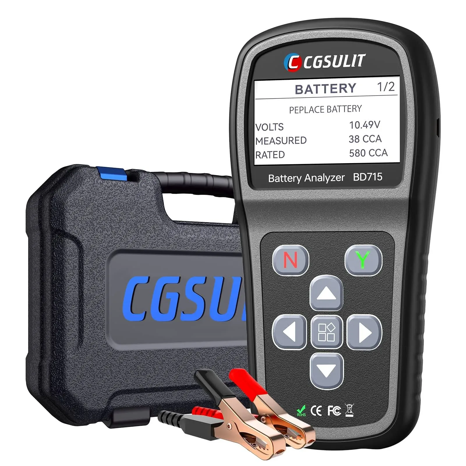 24V 12V Car Battery Tester, CGSULIT BD715 Load Tester for 100-2000 CCA Charging Cranking System Digital Battery Analyzer Alternator Tester for Car Heavy Duty Truck Motorcycle ATV SUV Boat Yacht Marine