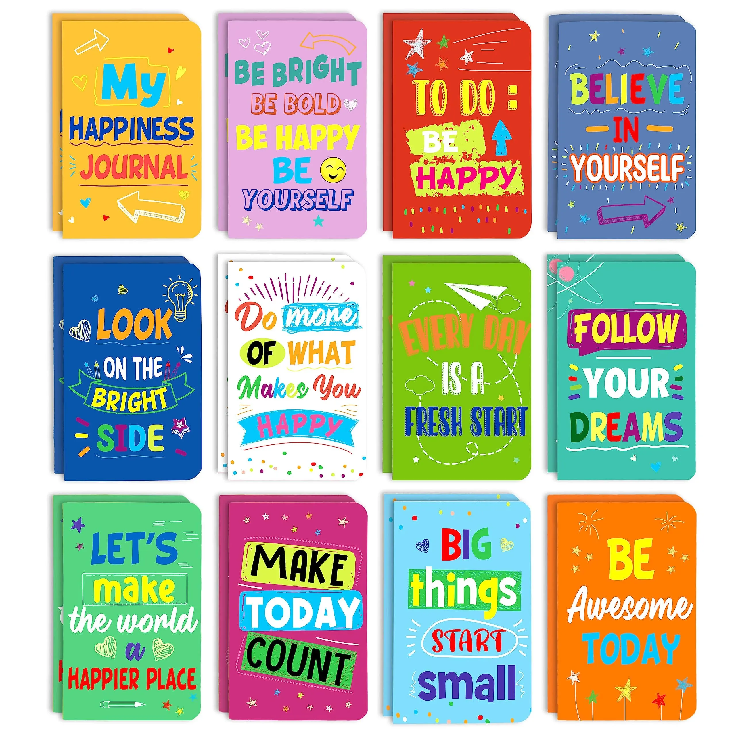 24 Pcs Mini Colorful Notebooks, Funny Motivational Journals Notepads ...