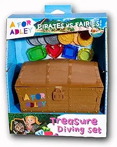 A for Adley Merch, Adley Toy Pirates vs Fairies Treasure Dive Chest for Boys and Girls for Water Toy Fun as Seen on Adley's You Tube Channel A for Adley