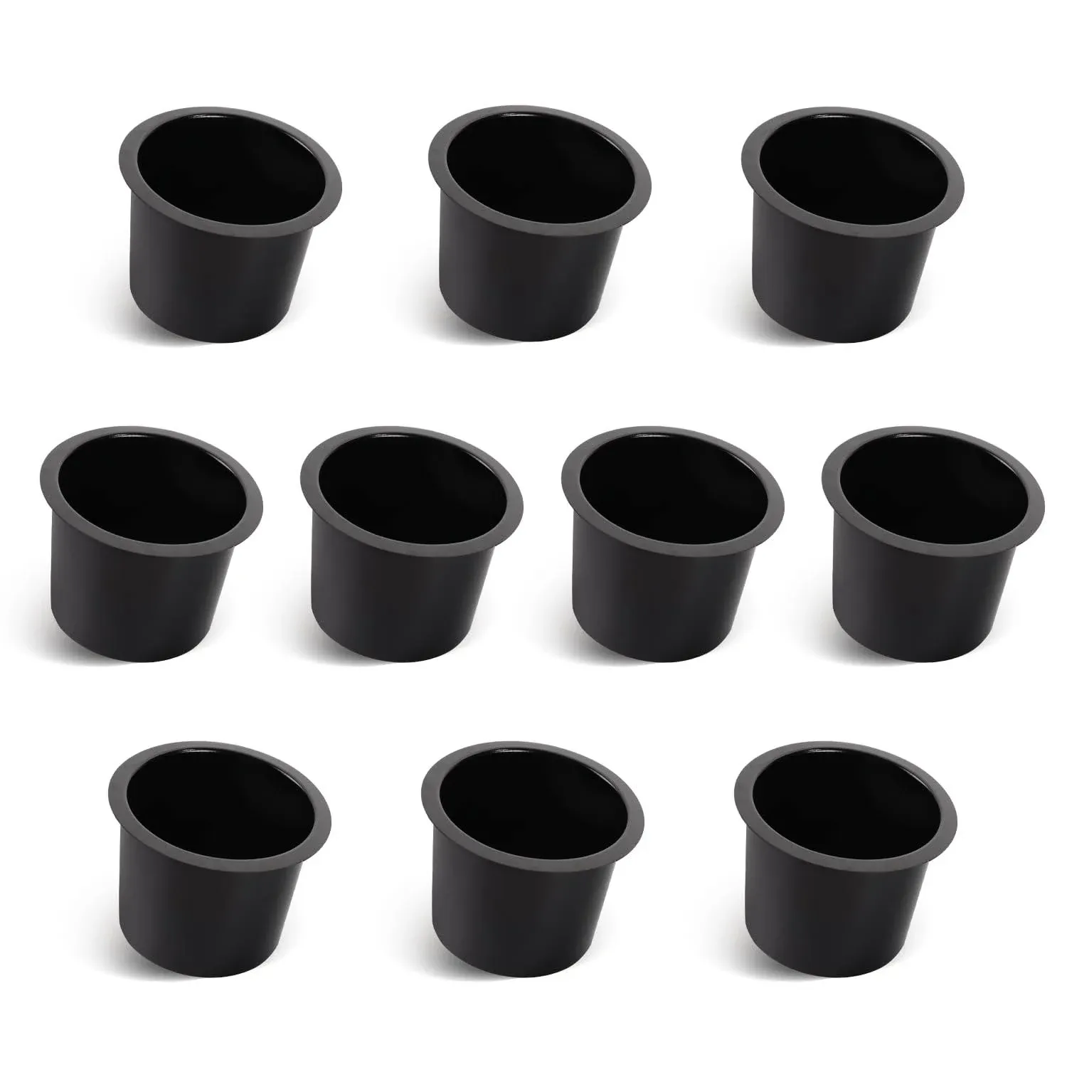 10-Pk Black Jumbo Aluminum Cup Drink Holder for Car/Truck/Camp<wbr/>er/RV/Marine Boat