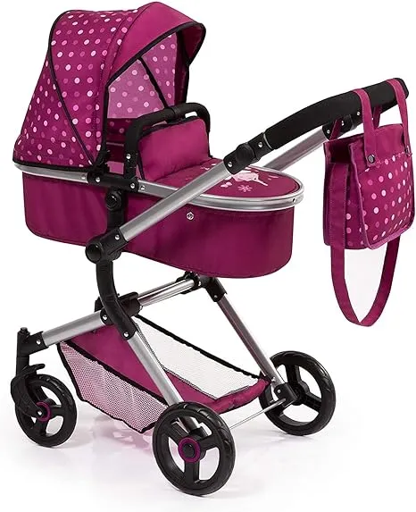 Bayer Design City Baby Doll Pram,Dark Pink