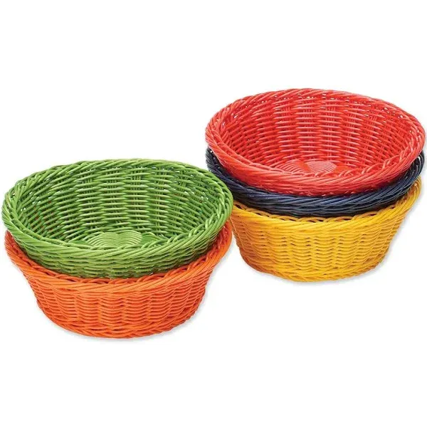 Tablecraft HM1175A Ridal Collection 8 1/4" x 3 1/4" Assorted Color Round Handwoven Baskets