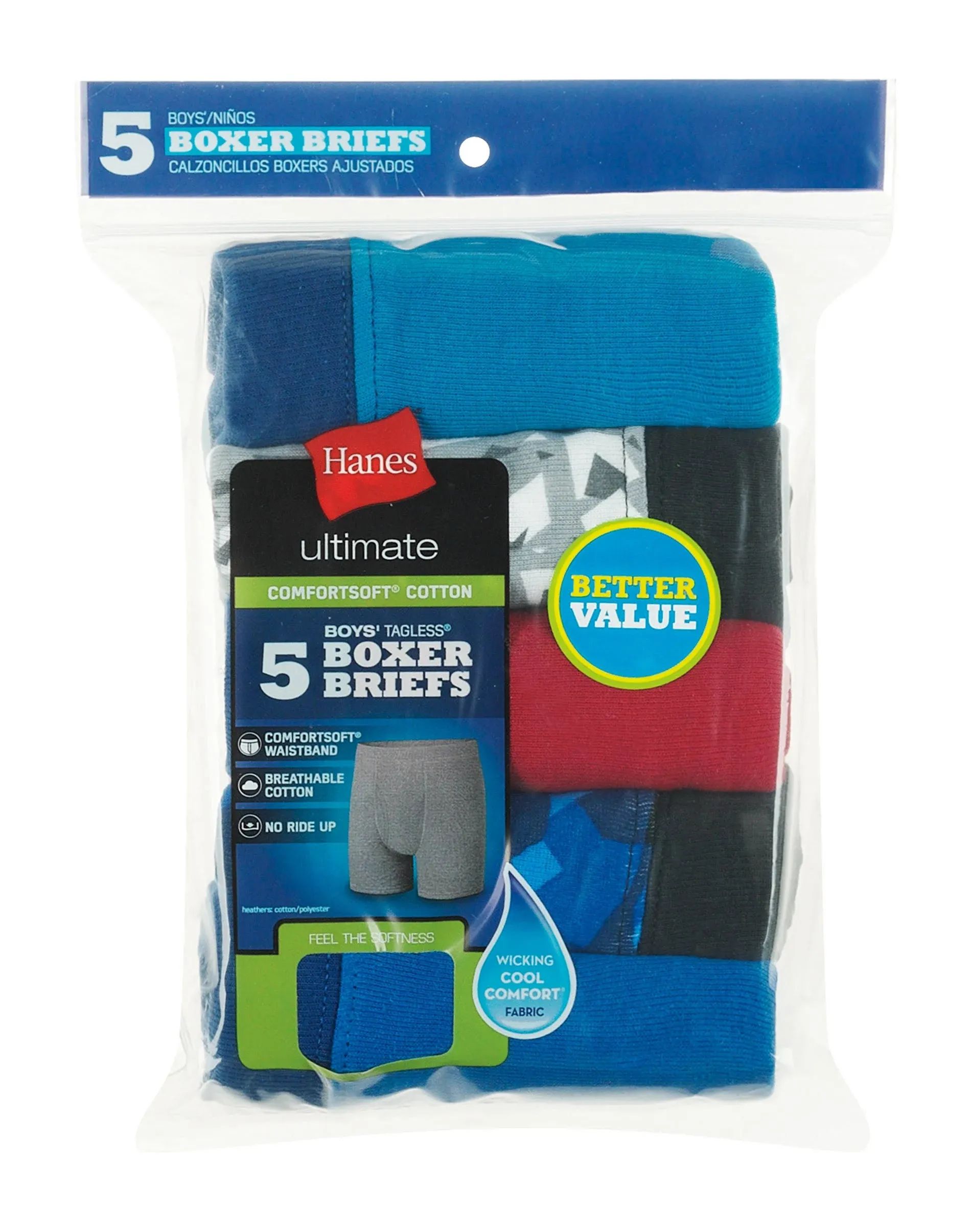 Hanes Boy 5 pack Boxer briefs