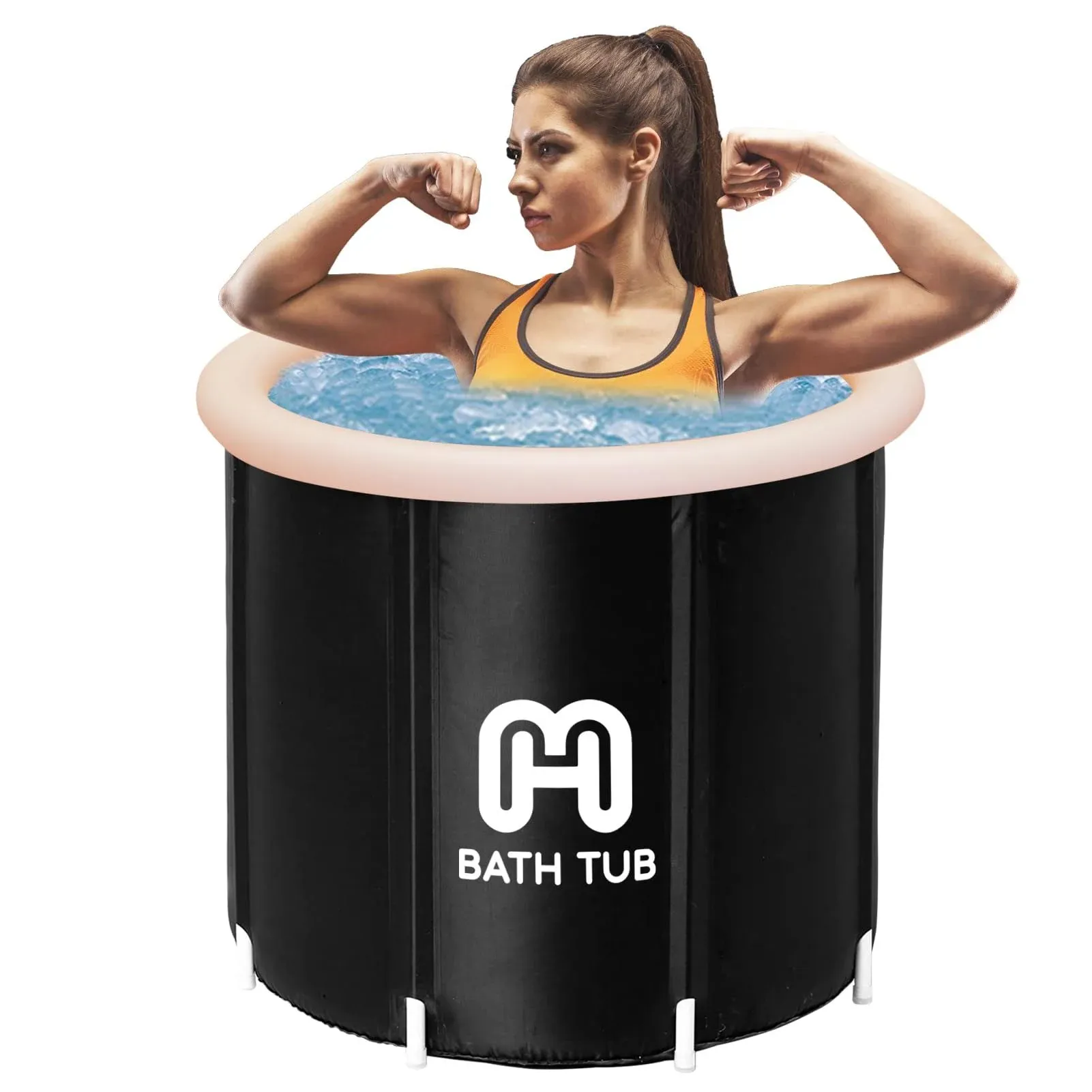 Ice Bath Tub for Recovery, Portable Cold Water Therapy 29.5x29.5x29.5 IN