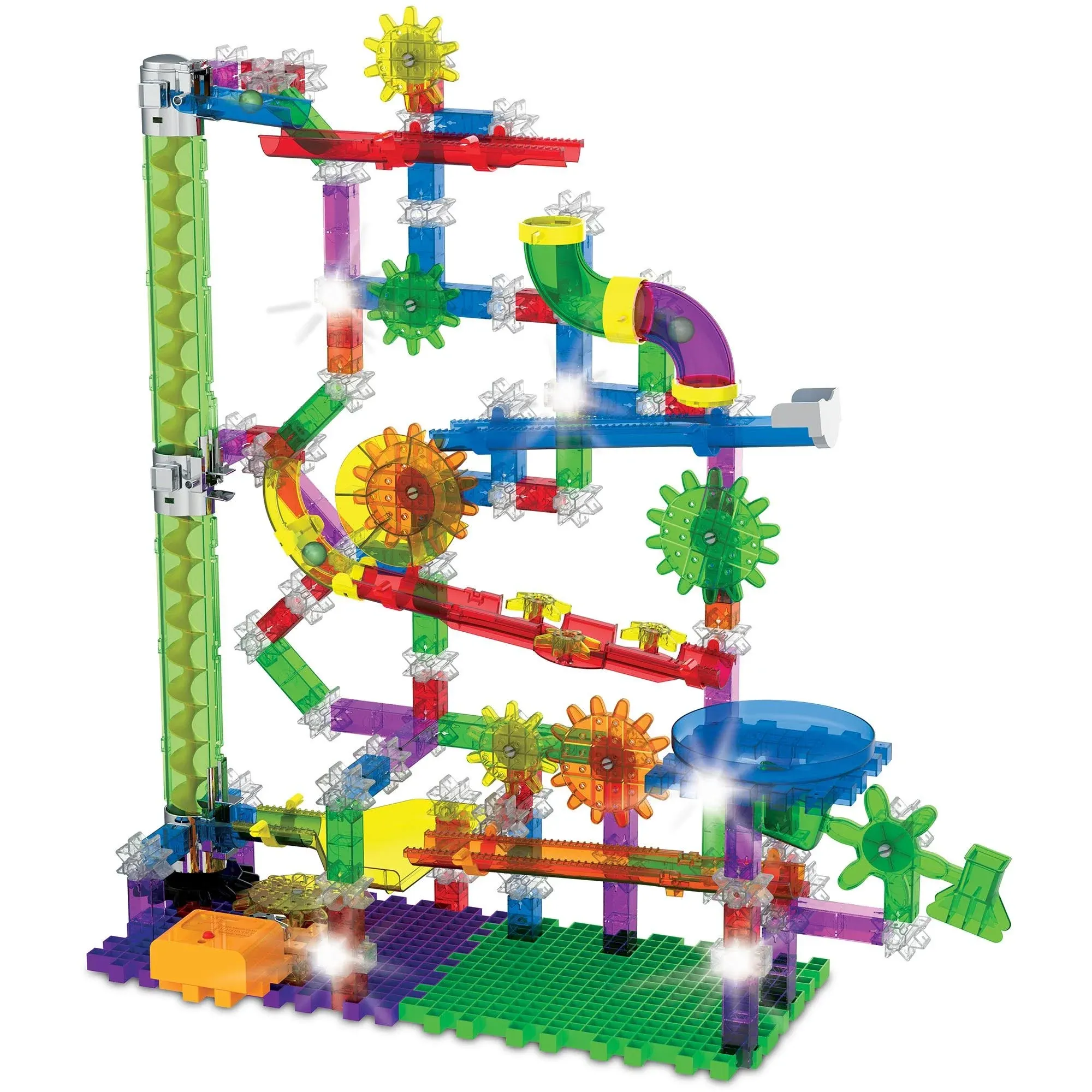 The Learning Journey: Techno Gears Marble Mania - Extreme Glo (200+ pcs) - Glow in The Dark Marble Run for Kids Ages 6 and Up - Award Winning Toys