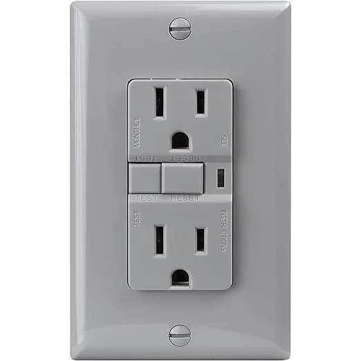 Cooper Wiring Devices Cooper Wiring Volt Duplex GFCI Receptacle Gray