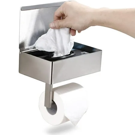 VISgogo Home Toilet Paper Holder Wall-Mounted Day Moon Designs Wipes Dispenser Storage Tool for Bathroom