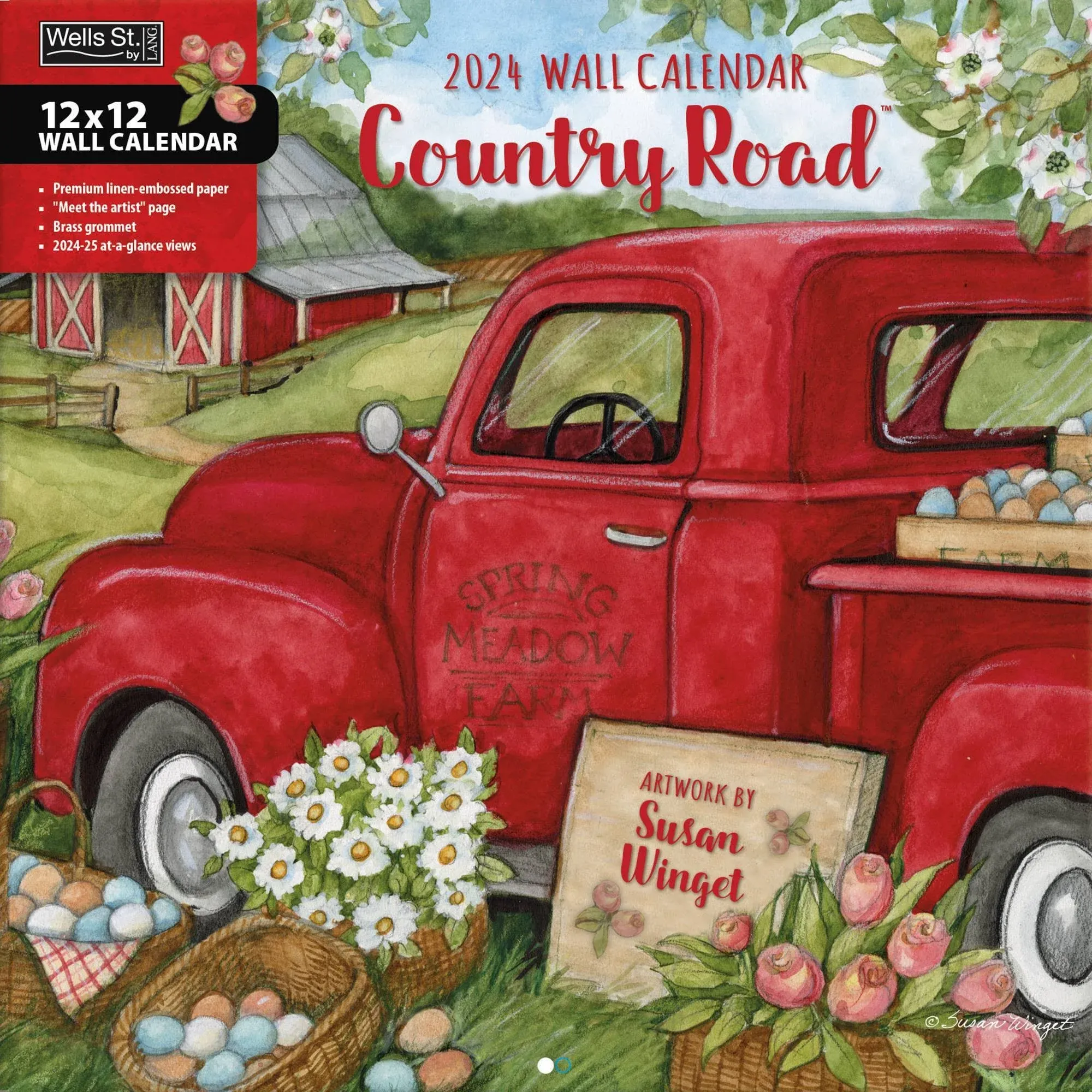 WSBL Country Road 2024 12X12 Wall Calendar (24997001744)