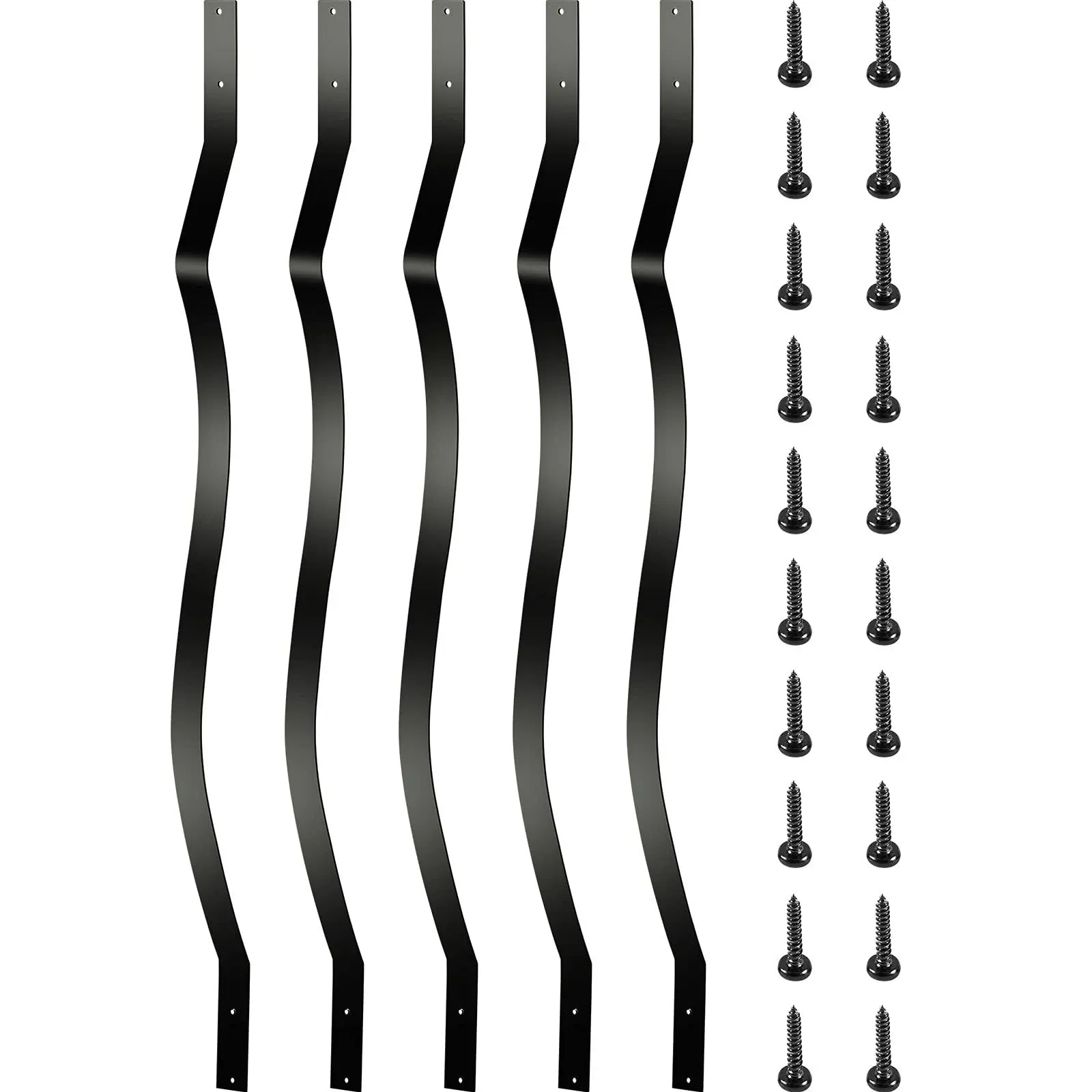 VEVOR 51 Pack Metal Spindles, 32.25"x1" Deck Balusters, Black