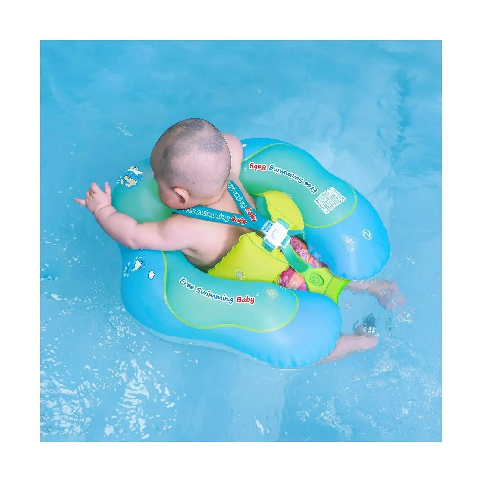 Inflatable Baby Swim Float with Sun Canopy Size Improved Infant Pool Floaties...