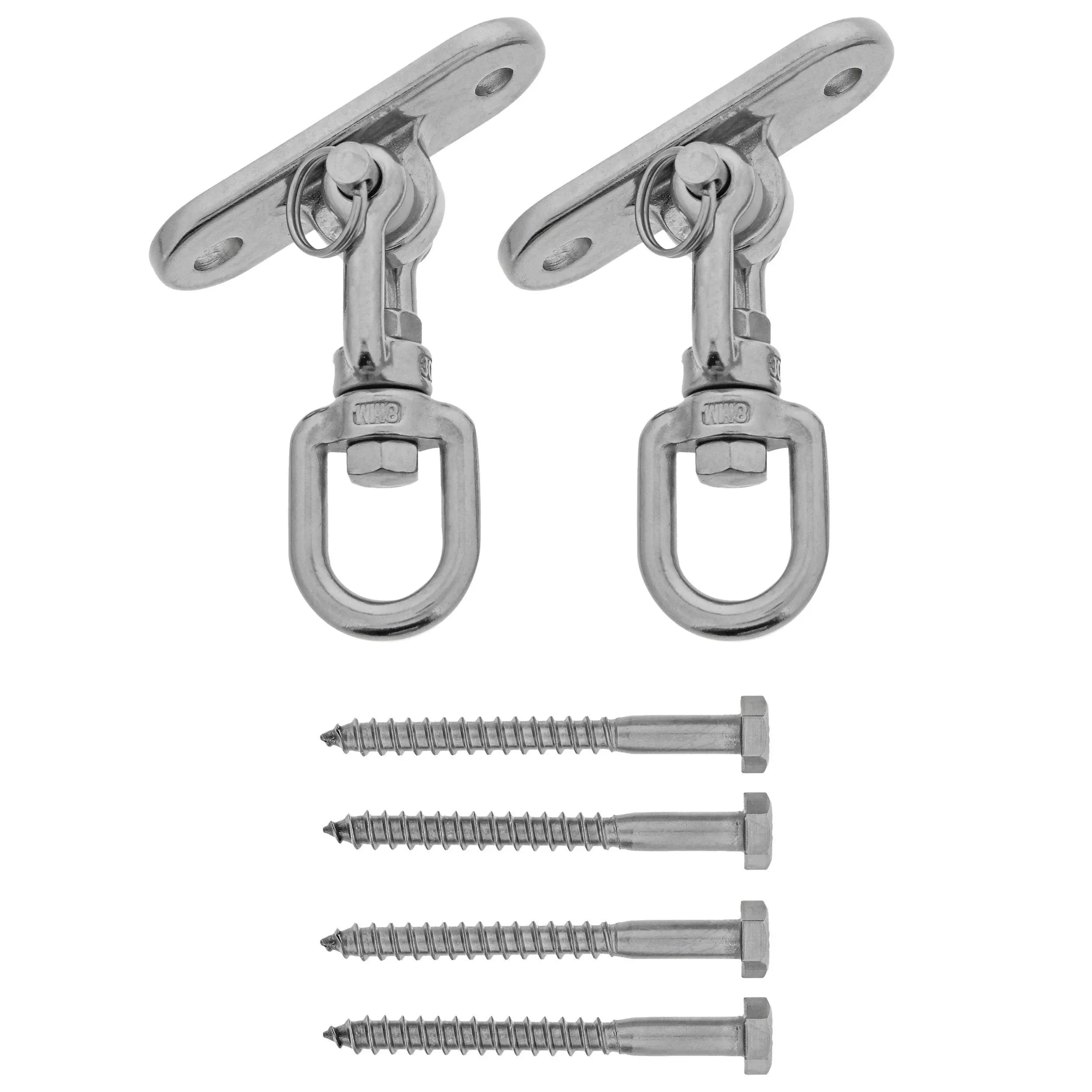 Get Out! Heavy Duty 2000lb Tire Swing Swivel Hanger Kit 2pk - 360 Degree Spinner Swing Hardware Hook Mount for Wood