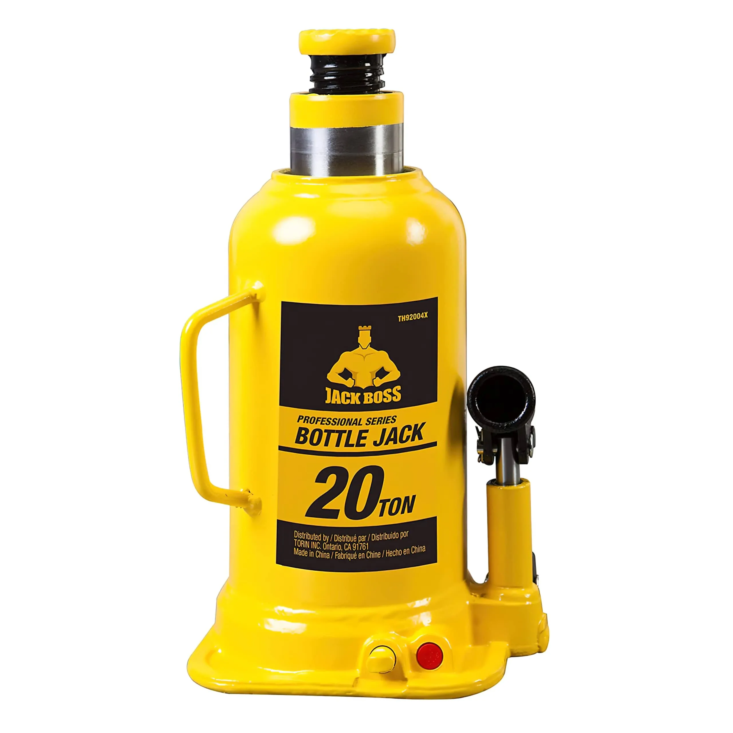 Jack Boss Hydraulic Bottle Jack, 20 Ton (40,000 lbs) Capacity, Yellow, TH92004X