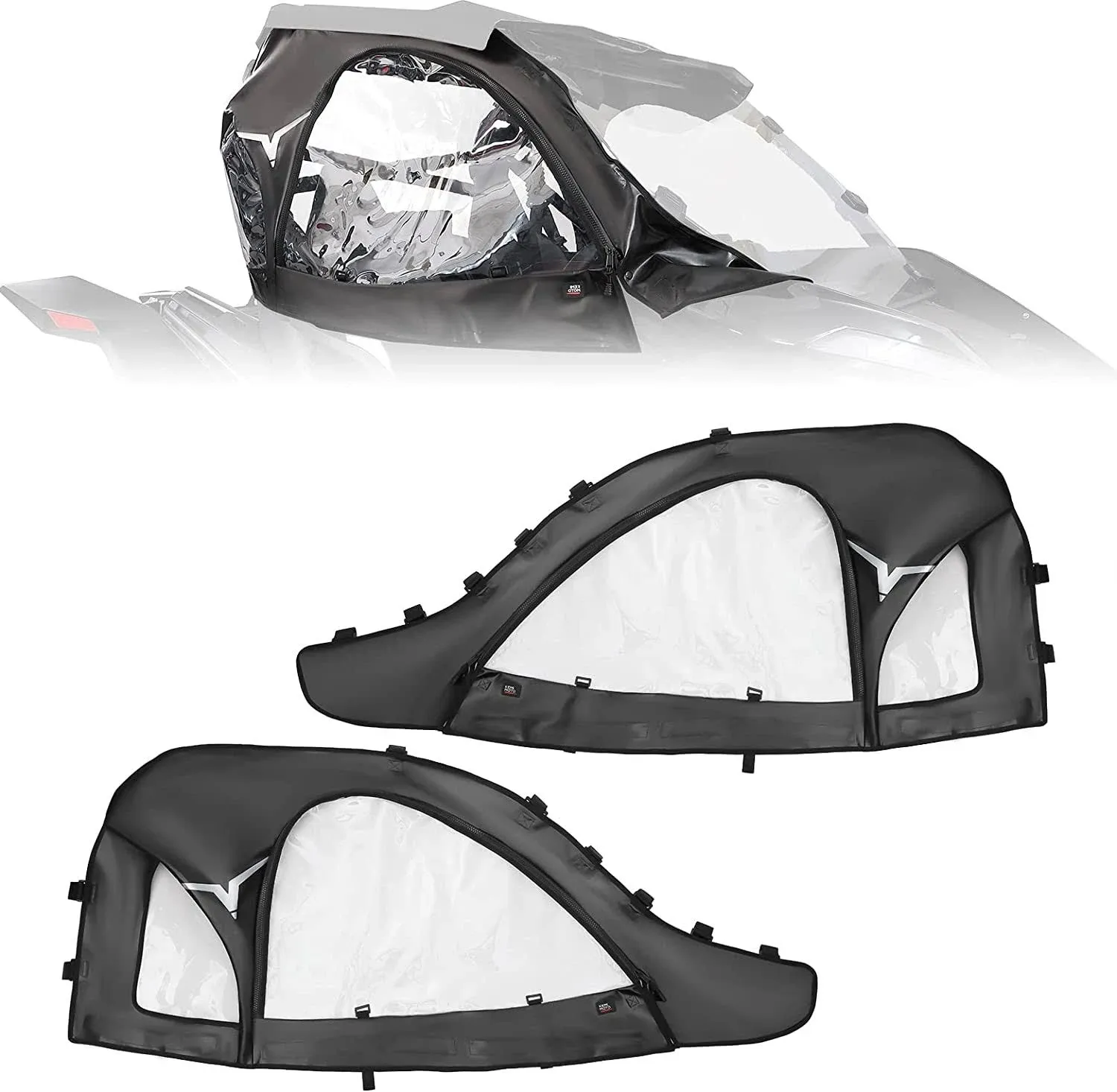 KEMIMOTO Upper Doors Compatible with CFMOTO ZForce 950 Upgrade Fit with Side Mirrors and Windshields, ZForce 950 H.O 2022-2024 /2020-2022 ZForce 950 Sport Soft Cab Enclosures 2 Upper Windows