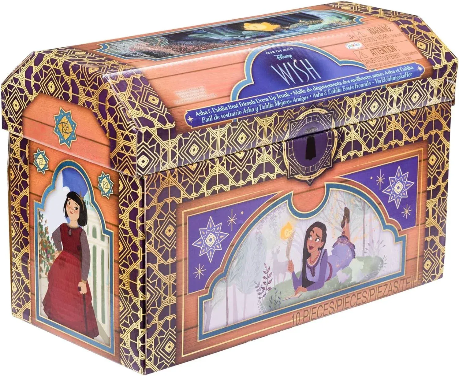 Disney's Wish Asha & Dahlia Dress Up Trunk, Best Friends Role Play Set, Fits Sizes 4-6X [Amazon Exclusive]