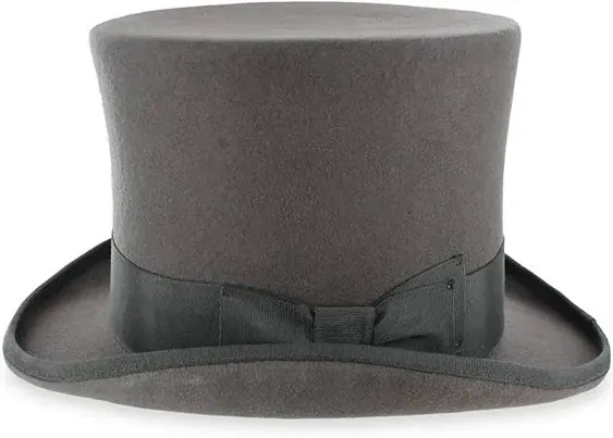 Belfry Top Hat Theater Quality 100% Wool in Black Grey or Pearl