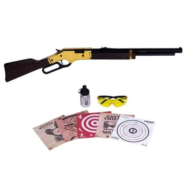 Barra Airguns 1866 Junior 0.177 Caliber Youth Pump Action BB Gun with Kit (Gold)