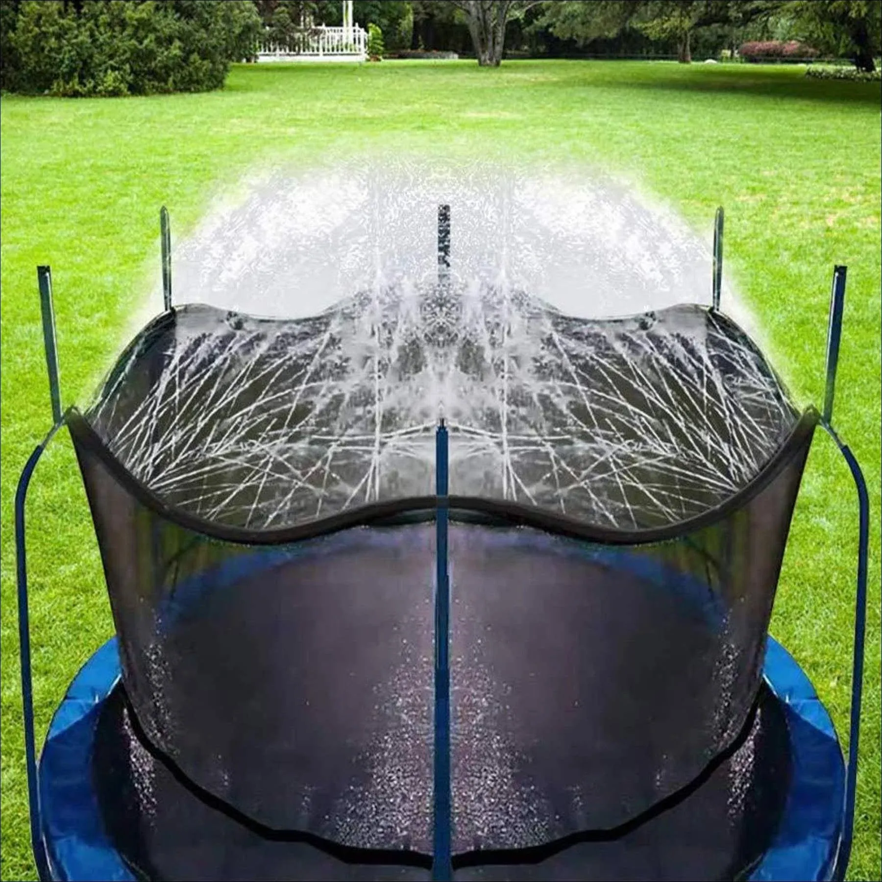 Bobor Trampoline Sprinkler for Kids Outdoor Trampoline Backyard Water Park Sprinkler Fun Summer Outdoor Water Toys for Boys Girls